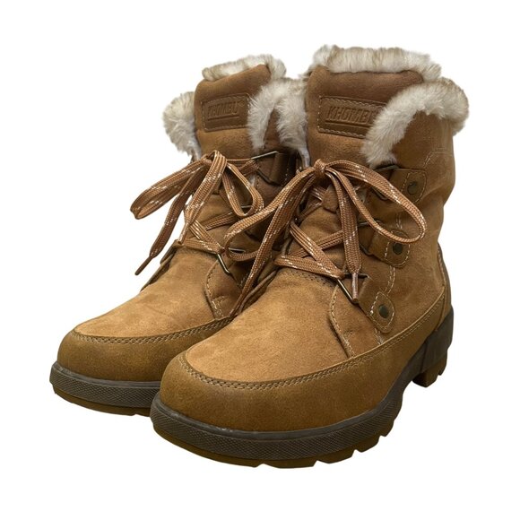 Khombu Women’s Brown Faux Fur Lace Up K Comfort Warm Winter Boots Size 6M - Picture 3 of 12